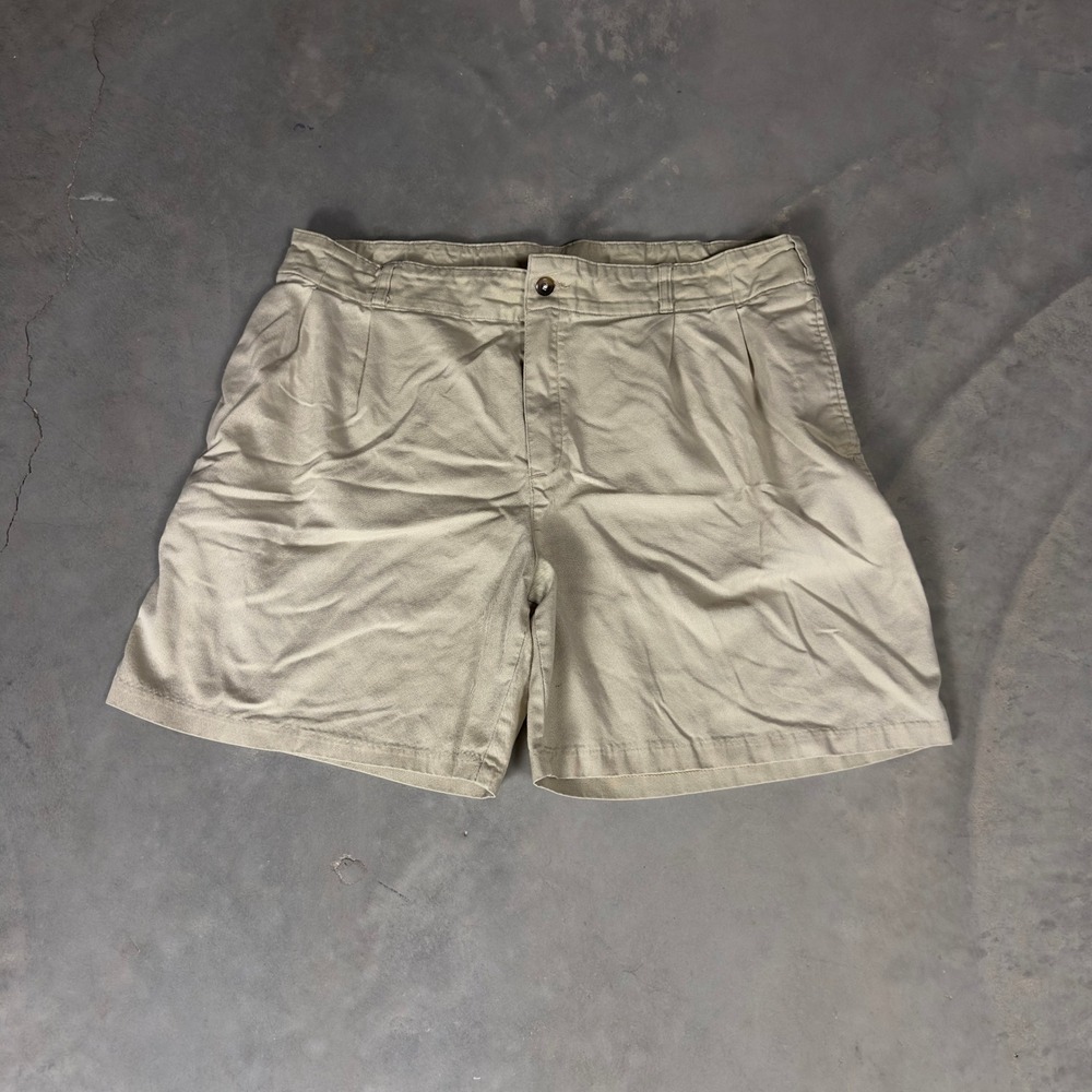 Vintage Bike Pleated Chino Shorts Mens L Khaki Tan Retro Gorpcore 90s Sportswear